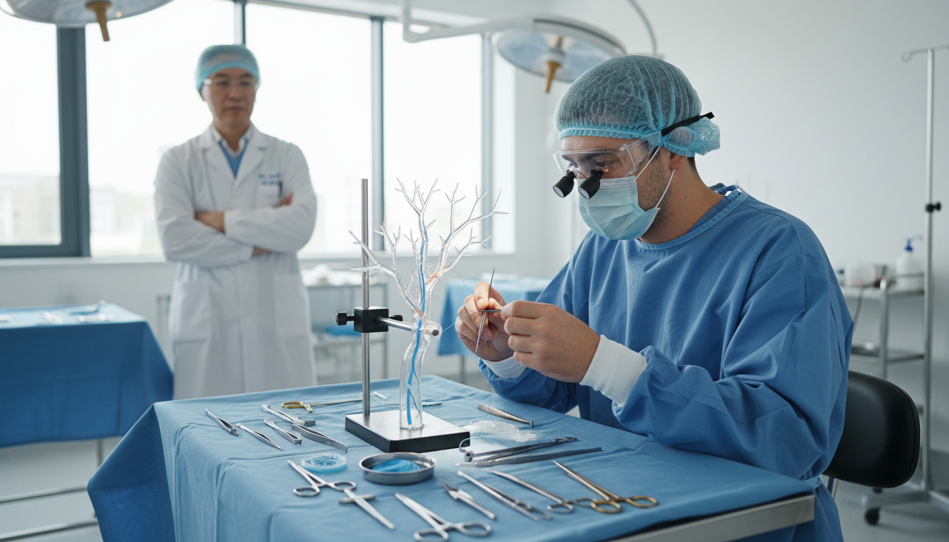 Vascular surgery resident practicing technical skills Vascular surgery resident practicing technical skills - non-US citizen IMG for CV Building for Non-US Citizen IMG in Vascular