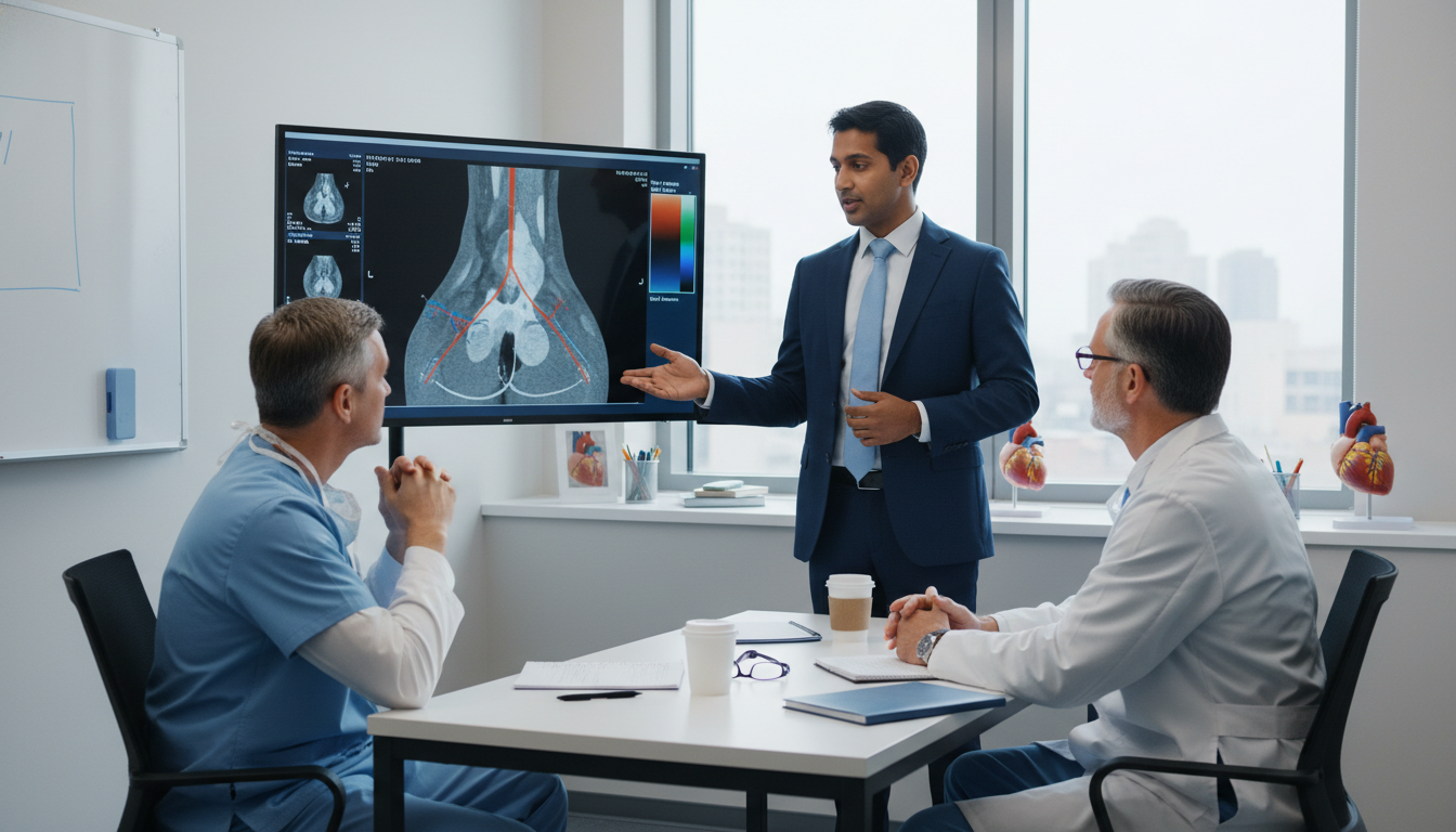 International Medical Graduate Discussing Clinical Cases During Vascular Surgery Interview - non-US citizen IMG for Common In