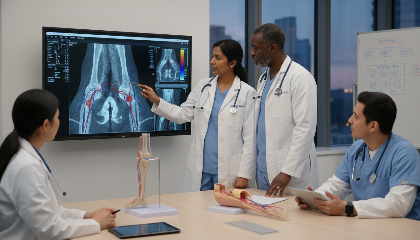 Resident and attending discussing vascular surgery case Resident and attending discussing vascular surgery case - non-US citizen IMG for Pre-Interview Preparation for Non-US Citizen