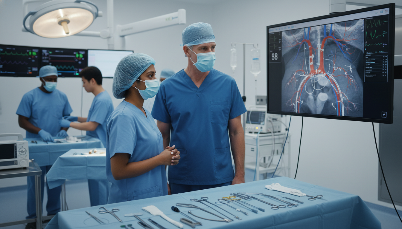 Non-US citizen IMG working with vascular surgery mentor in operating room Non-US citizen IMG working with vascular surgery mentor in operating room - non-US citizen IMG for Addressing Red Flags for N