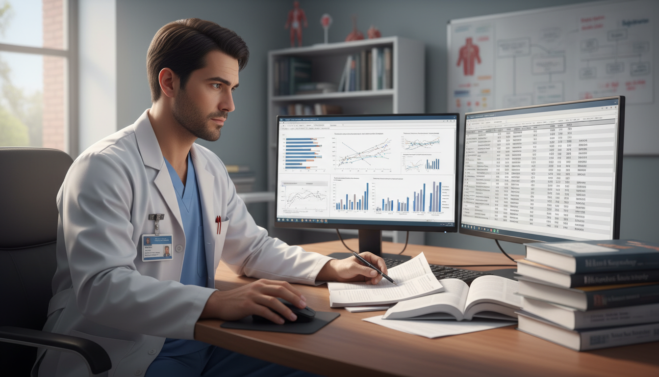 Vascular surgery resident analyzing clinical outcomes data Vascular surgery resident analyzing clinical outcomes data - non-US citizen IMG for Research During Residency for Non-US Citi