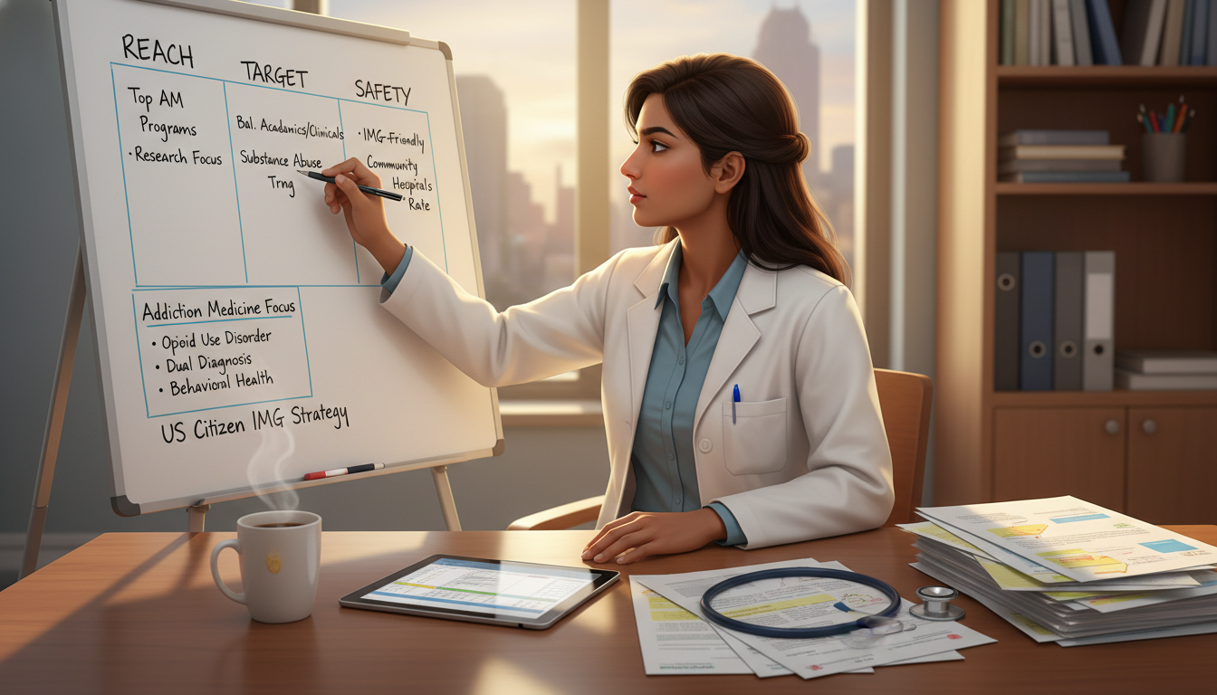 Residency applicant organizing program tiers for addiction medicine pathway - US citizen IMG for Program Selection Strategy f