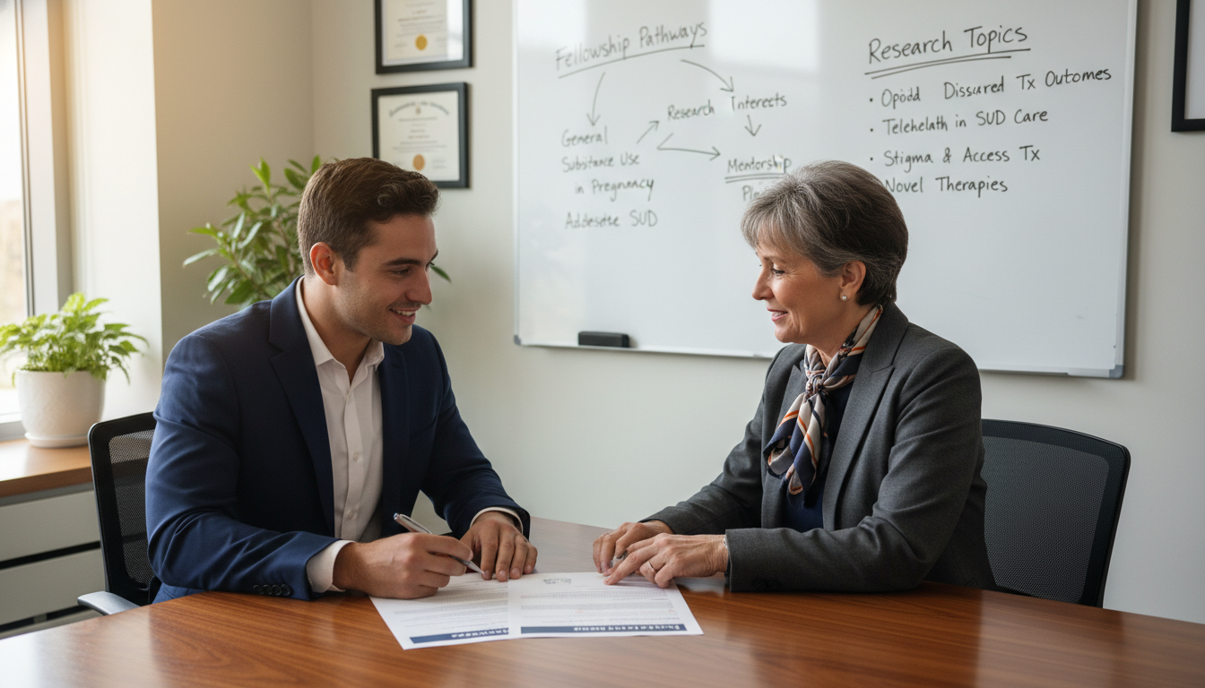 US citizen IMG fellow discussing career plans with program director US citizen IMG fellow discussing career plans with program director - US citizen IMG for Questions to Ask Programs for US Cit