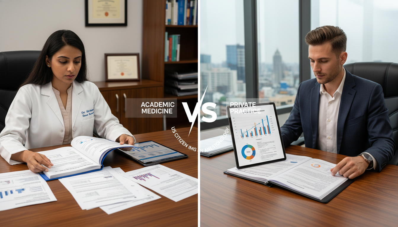 Comparing income and career trajectory in academic vs private practice anesthesiology Comparing income and career trajectory in academic vs private practice anesthesiology - US citizen IMG for Academic vs Privat