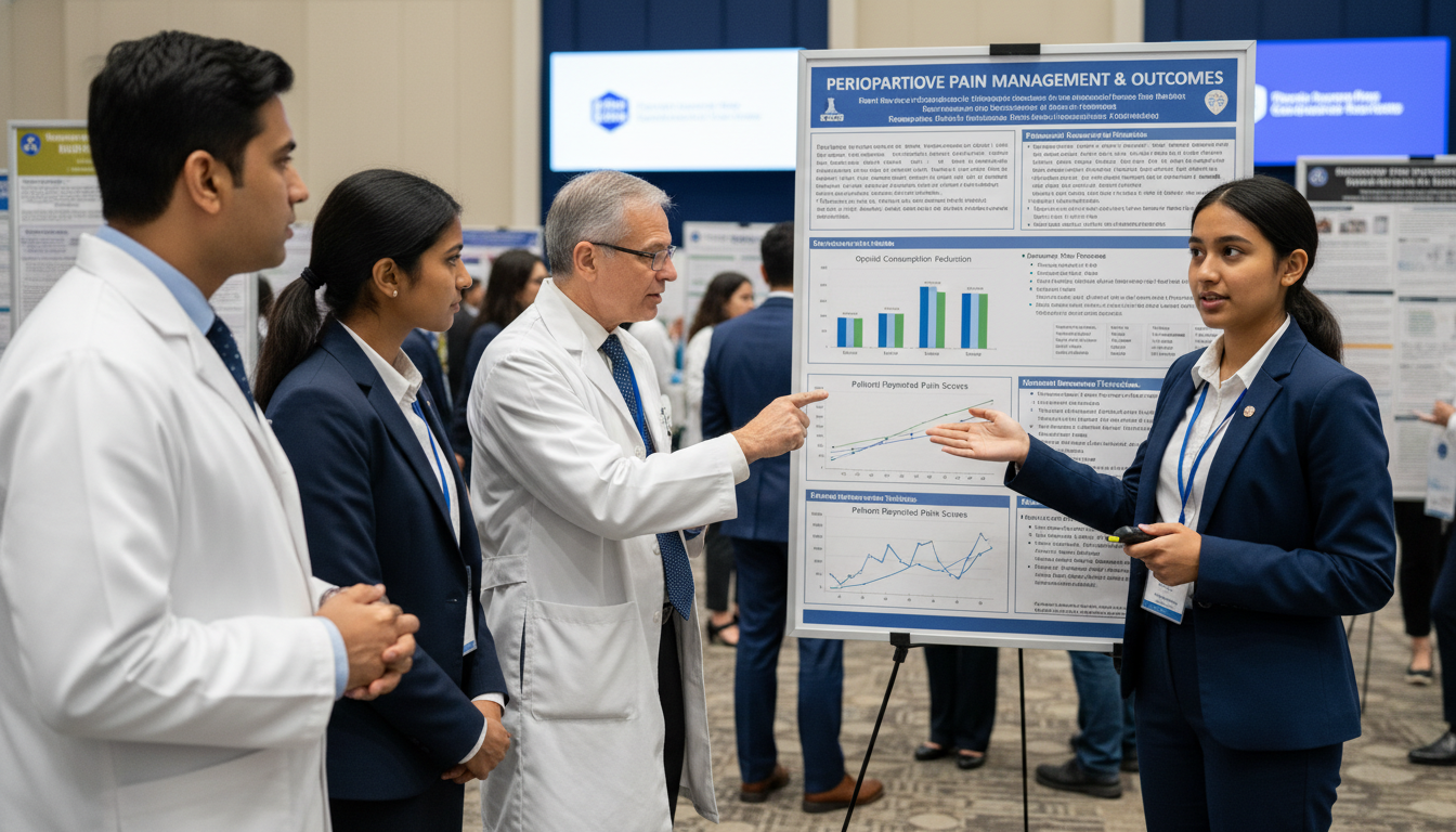 US citizen IMG presenting anesthesiology research poster US citizen IMG presenting anesthesiology research poster - US citizen IMG for CV Building for US Citizen IMG in Anesthesiolog