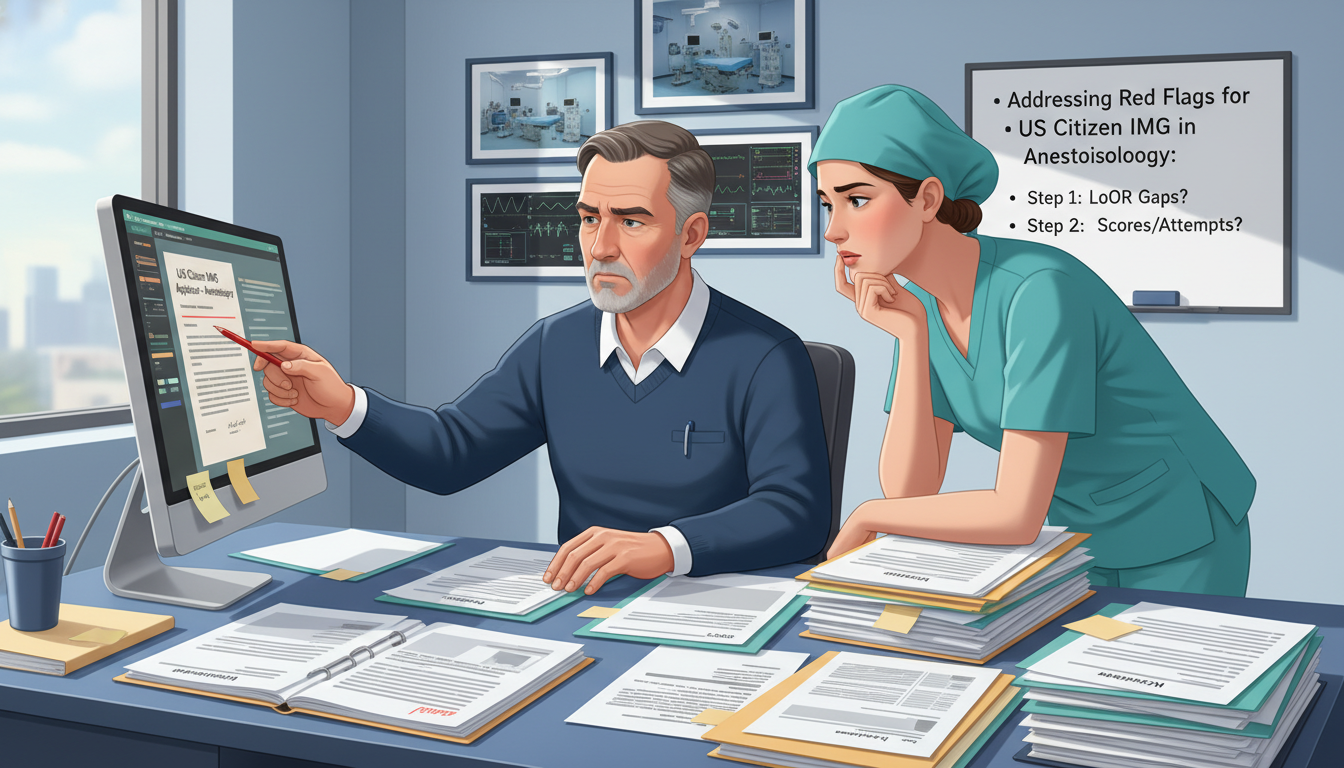 Anesthesiology program director reviewing residency applications Anesthesiology program director reviewing residency applications - US citizen IMG for Addressing Red Flags for US Citizen IMG