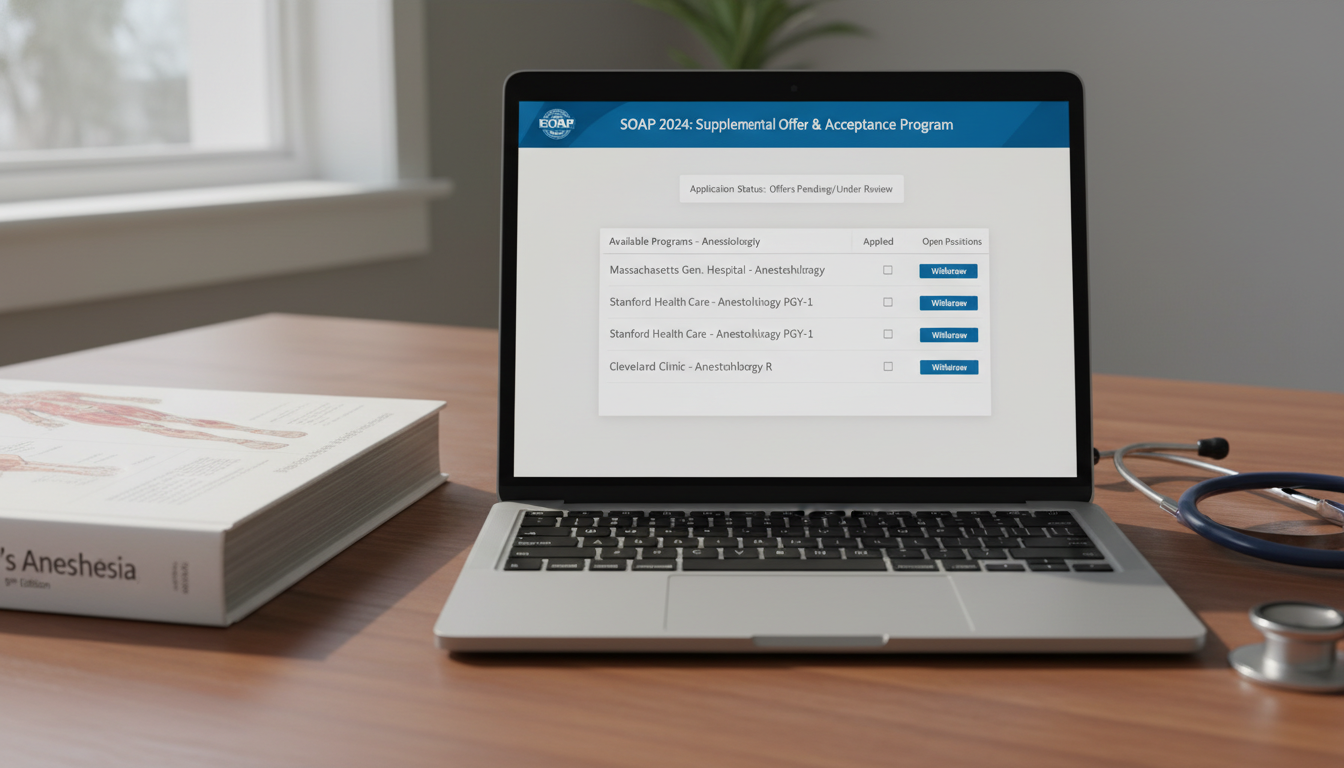 ERAS SOAP portal on a laptop with anesthesiology focus - US citizen IMG for SOAP Preparation for US Citizen IMG in Anesthesio