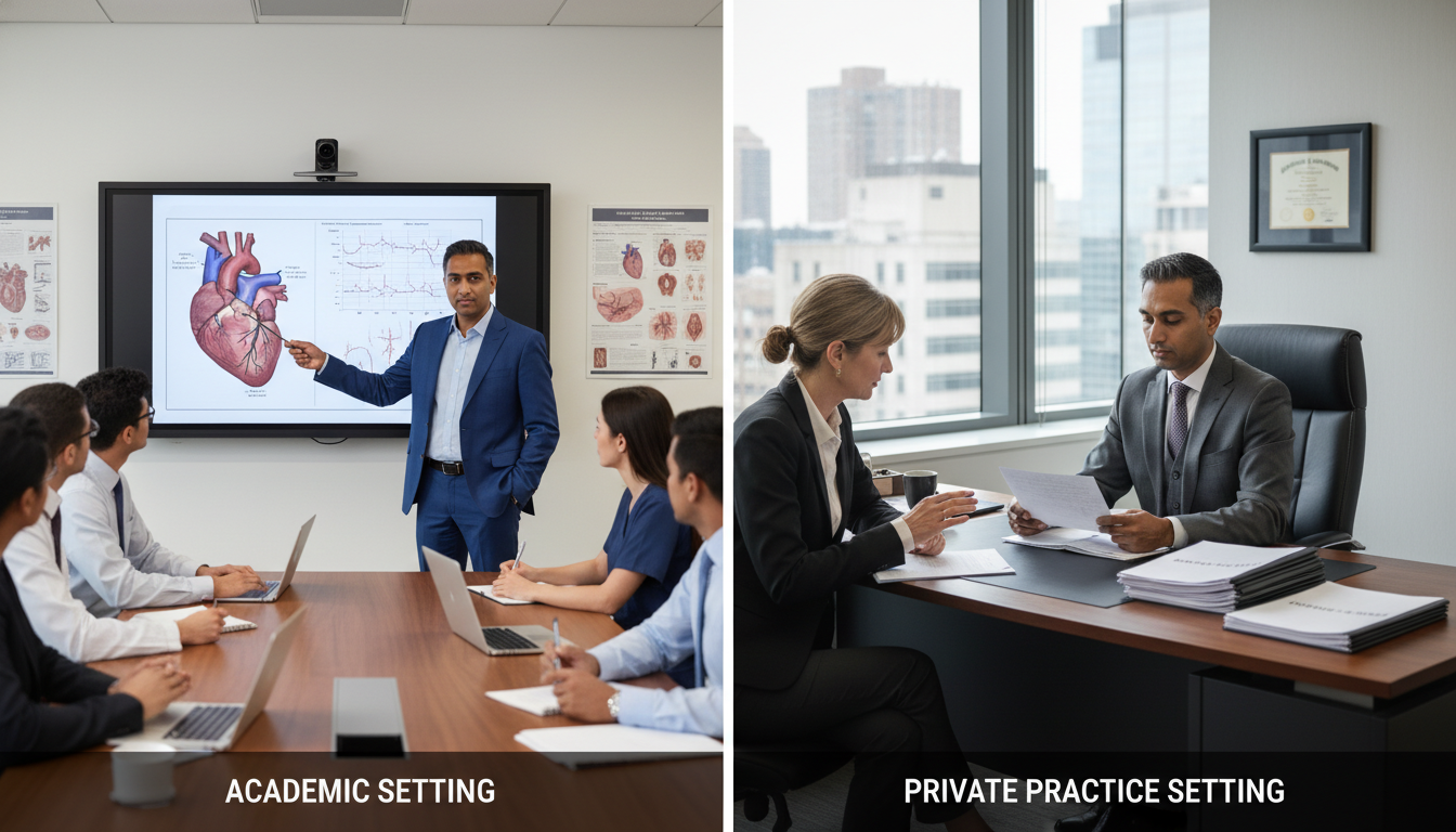 Cardiothoracic surgeon weekly schedule in academic vs private practice Cardiothoracic surgeon weekly schedule in academic vs private practice - US citizen IMG for Academic vs Private Practice for