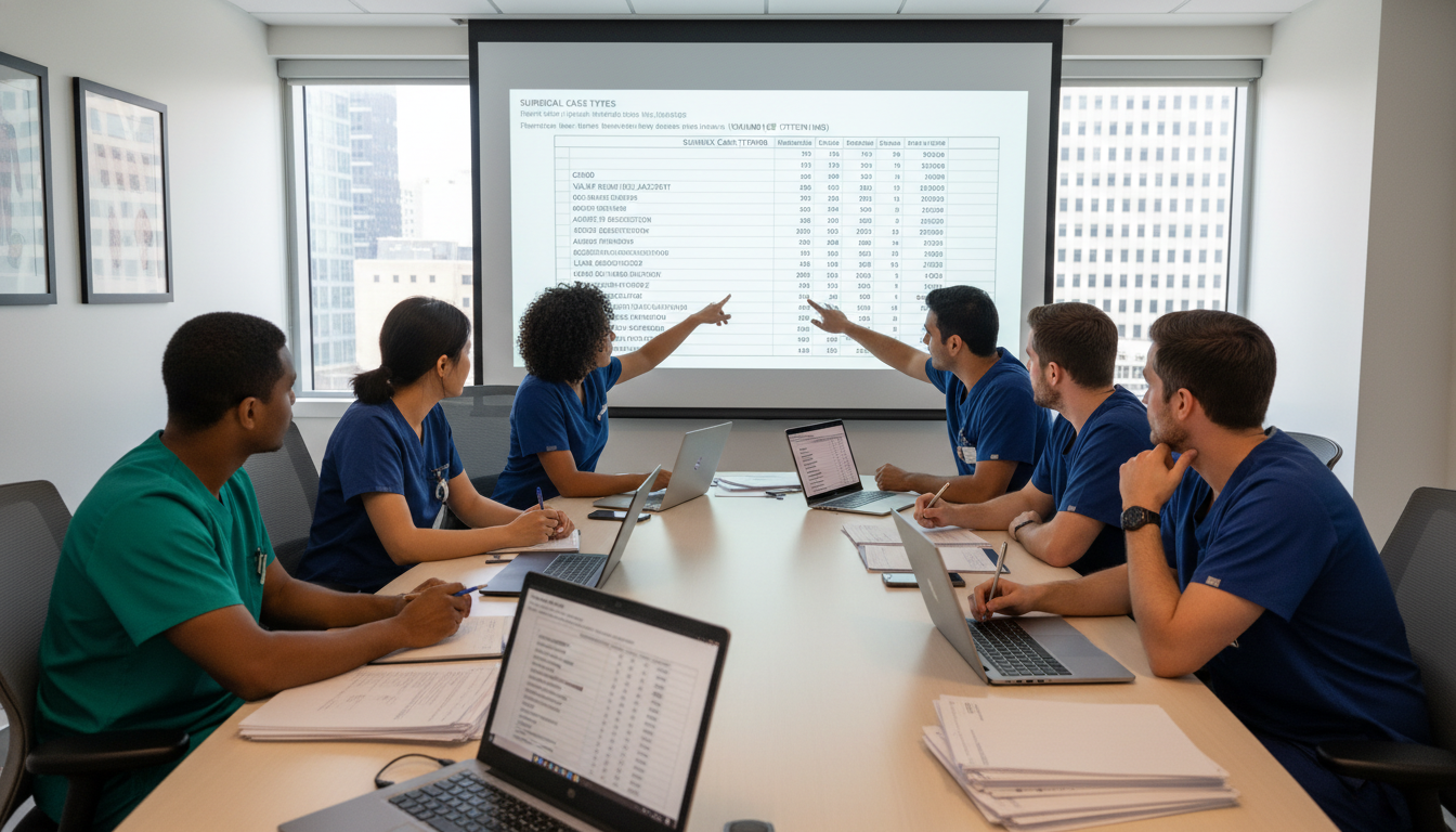 Cardiothoracic surgery residents reviewing surgical case logs and volumes - US citizen IMG for Case Volume Evaluation for US