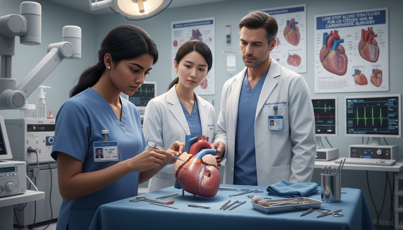 US citizen IMG in simulation lab practicing cardiac surgery skills - US citizen IMG for Low Step Score Strategies for US Citi