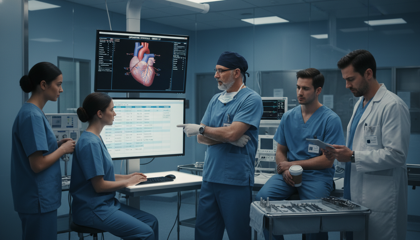 Small cardiothoracic surgery resident team reviewing cases together Small cardiothoracic surgery resident team reviewing cases together - US citizen IMG for Resident Turnover Warning Signs for