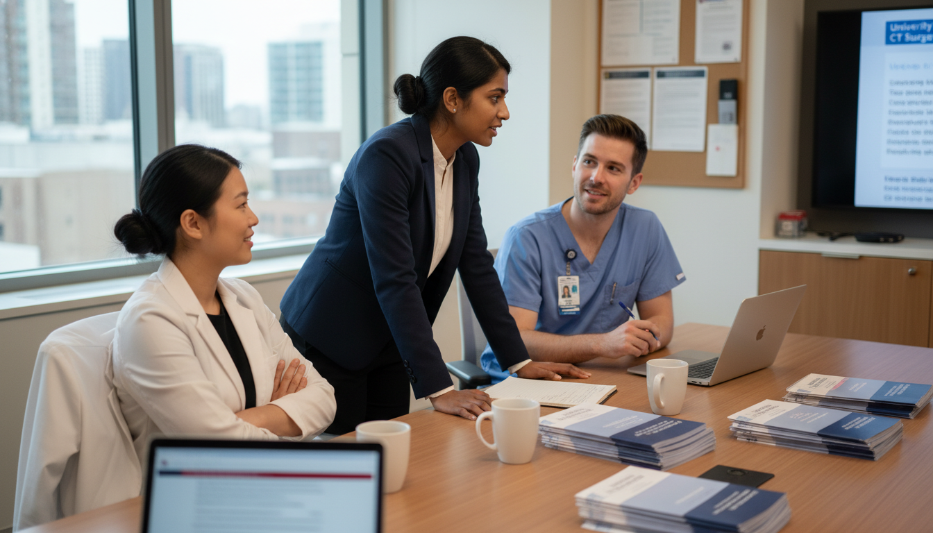 Cardiothoracic surgery interview day with applicant speaking to residents Cardiothoracic surgery interview day with applicant speaking to residents - US citizen IMG for Resident Turnover Warning Sign