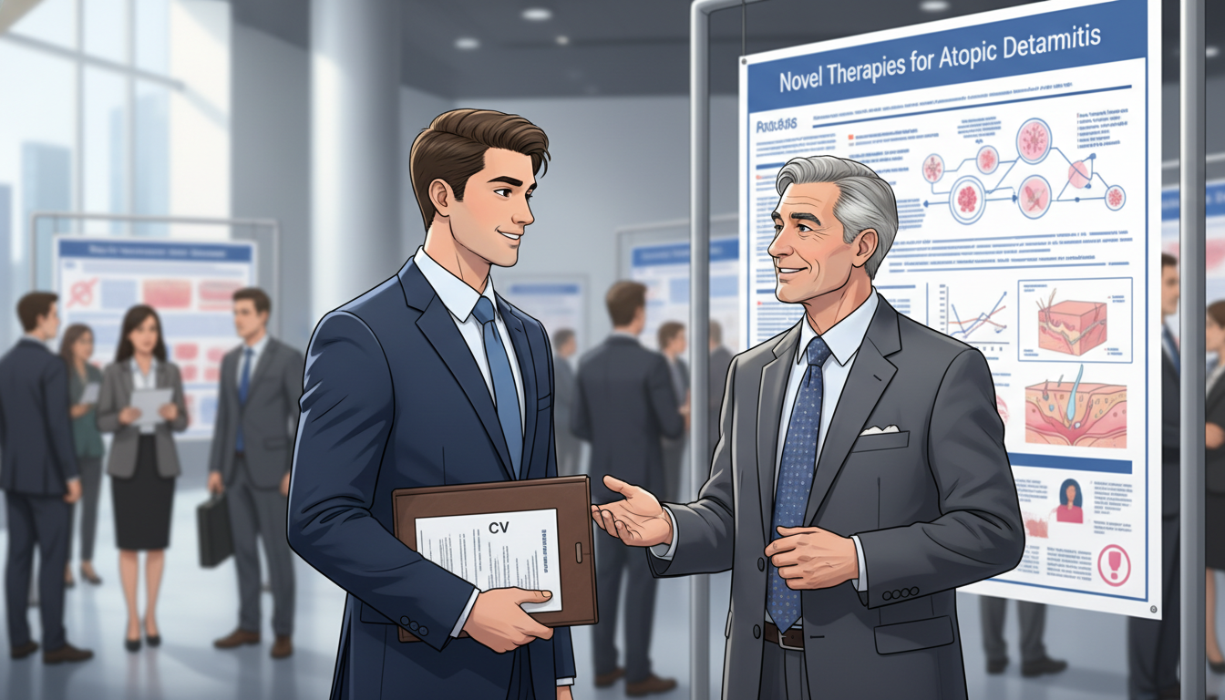 Medical student preparing a dermatology-focused CV and networking at a conference Medical student preparing a dermatology-focused CV and networking at a conference - US citizen IMG for CV Building for US Cit