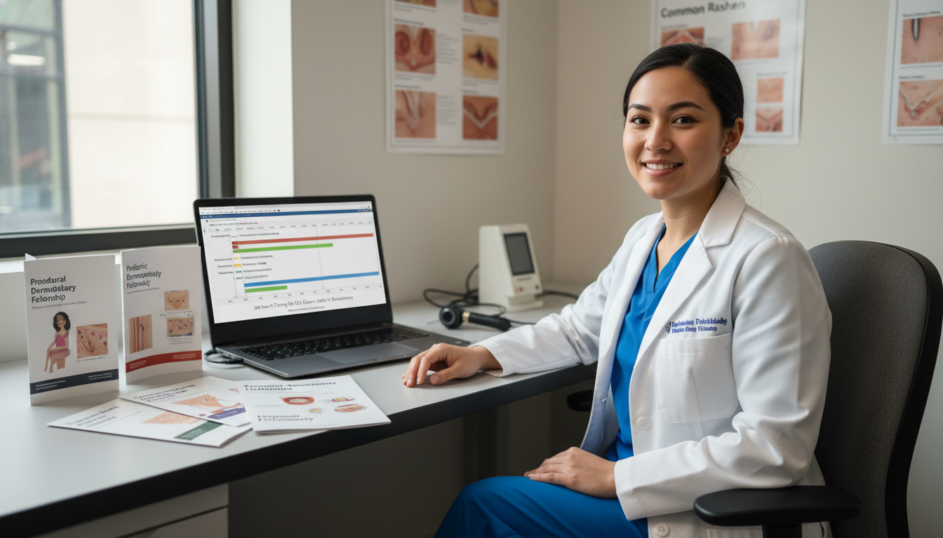 Dermatology resident reviewing career timeline and fellowship options - US citizen IMG for Job Search Timing for US Citizen I