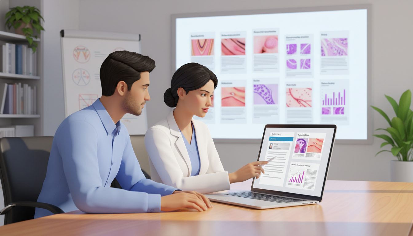 Dermatology resident and mentor reviewing research and application strategy Dermatology resident and mentor reviewing research and application strategy - US citizen IMG for Addressing Red Flags for US