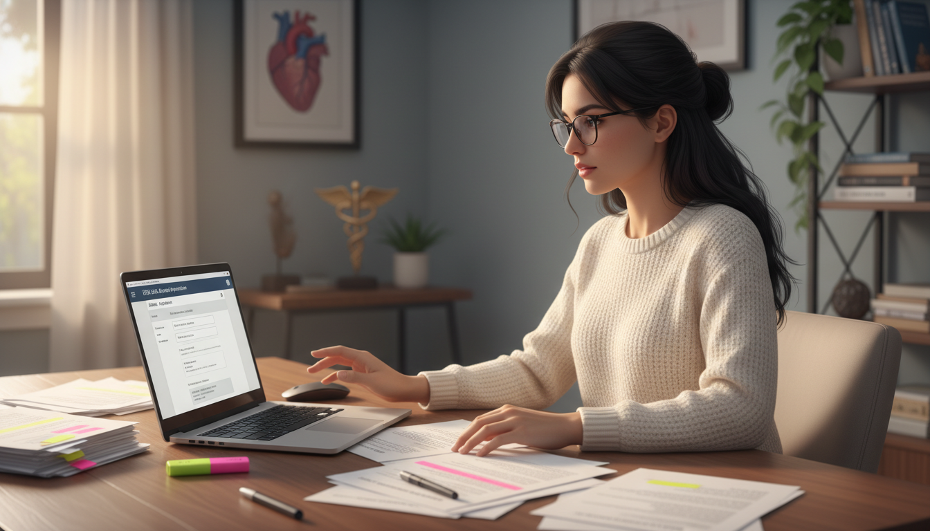 US citizen IMG reviewing ERAS application and notes US citizen IMG reviewing ERAS application and notes - US citizen IMG for Pre-Interview Preparation for US Citizen IMG in Emer