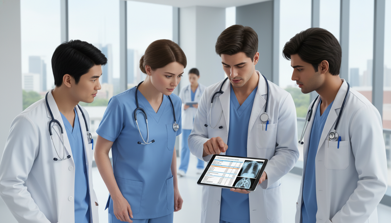 Emergency Medicine and Internal Medicine residents collaborating in a teaching hospital Emergency Medicine and Internal Medicine residents collaborating in a teaching hospital - US citizen IMG for Pre-Match Commun