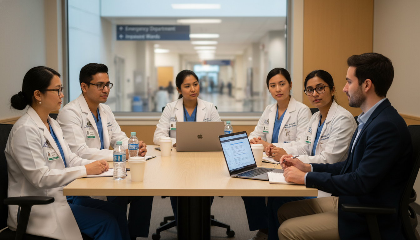 Panel of residents discussing Emergency Medicine-Internal Medicine residency program with an IMG applicant Panel of residents discussing Emergency Medicine-Internal Medicine residency program with an IMG applicant - US citizen IMG f