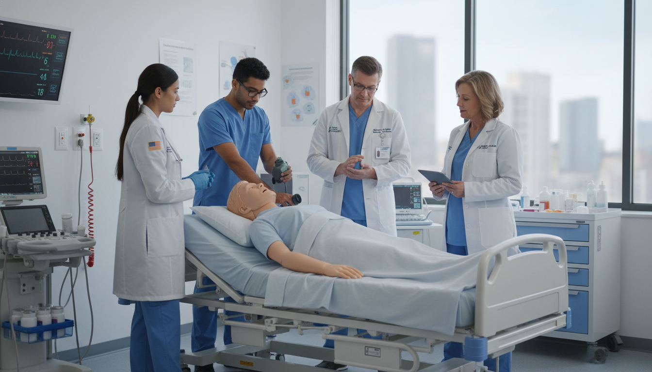 US citizen IMG engaged in emergency medicine simulation practice US citizen IMG engaged in emergency medicine simulation practice - US citizen IMG for CV Building for US Citizen IMG in Emerg