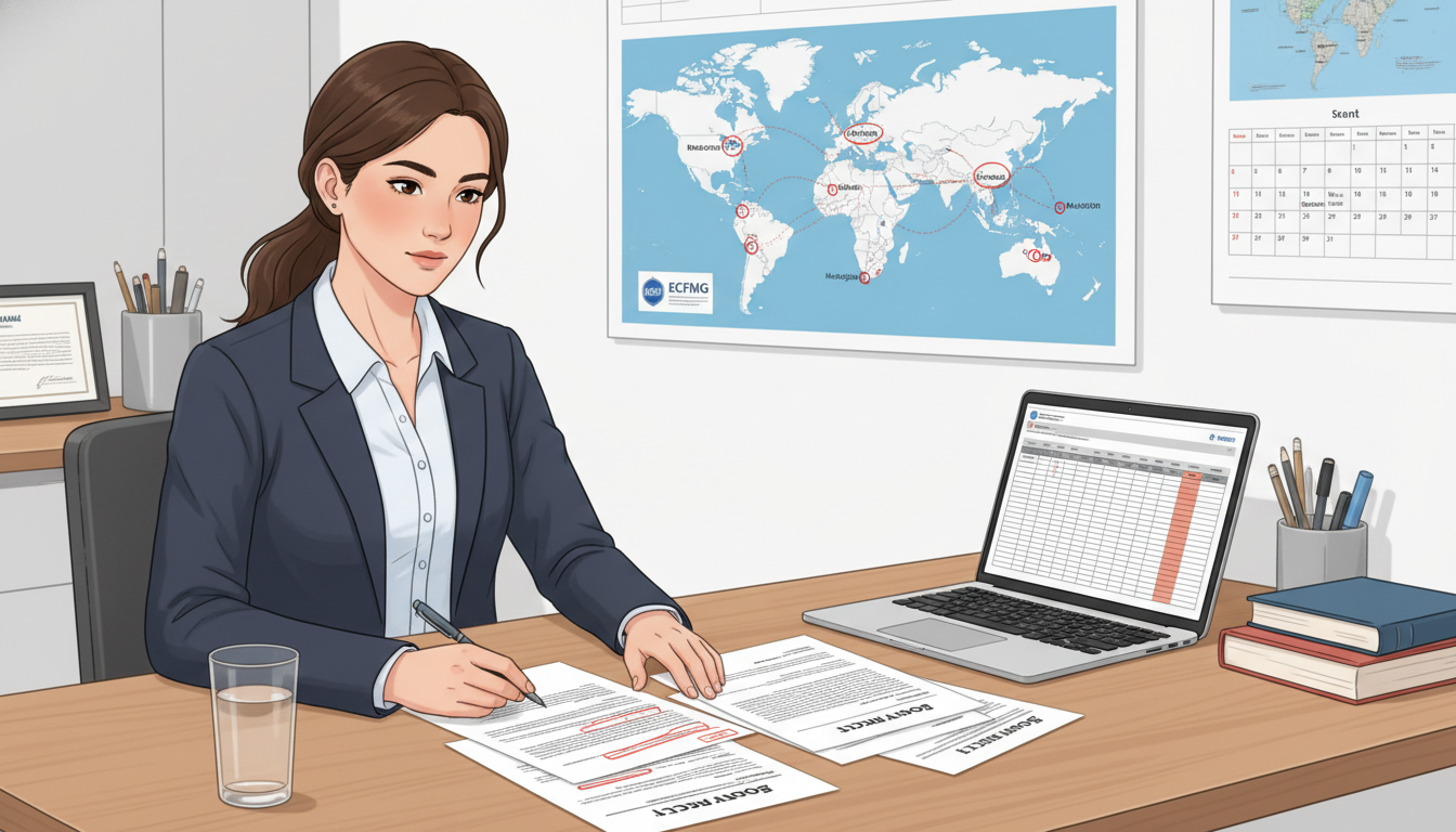 Emergency physician reviewing multiple job offers at home office Emergency physician reviewing multiple job offers at home office - US citizen IMG for Job Search Timing for US Citizen IMG in