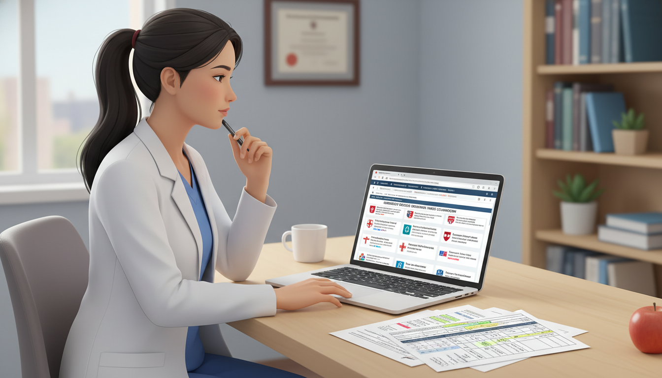 Medical student researching emergency medicine residency programs online Medical student researching emergency medicine residency programs online - US citizen IMG for Identifying Malignant Programs