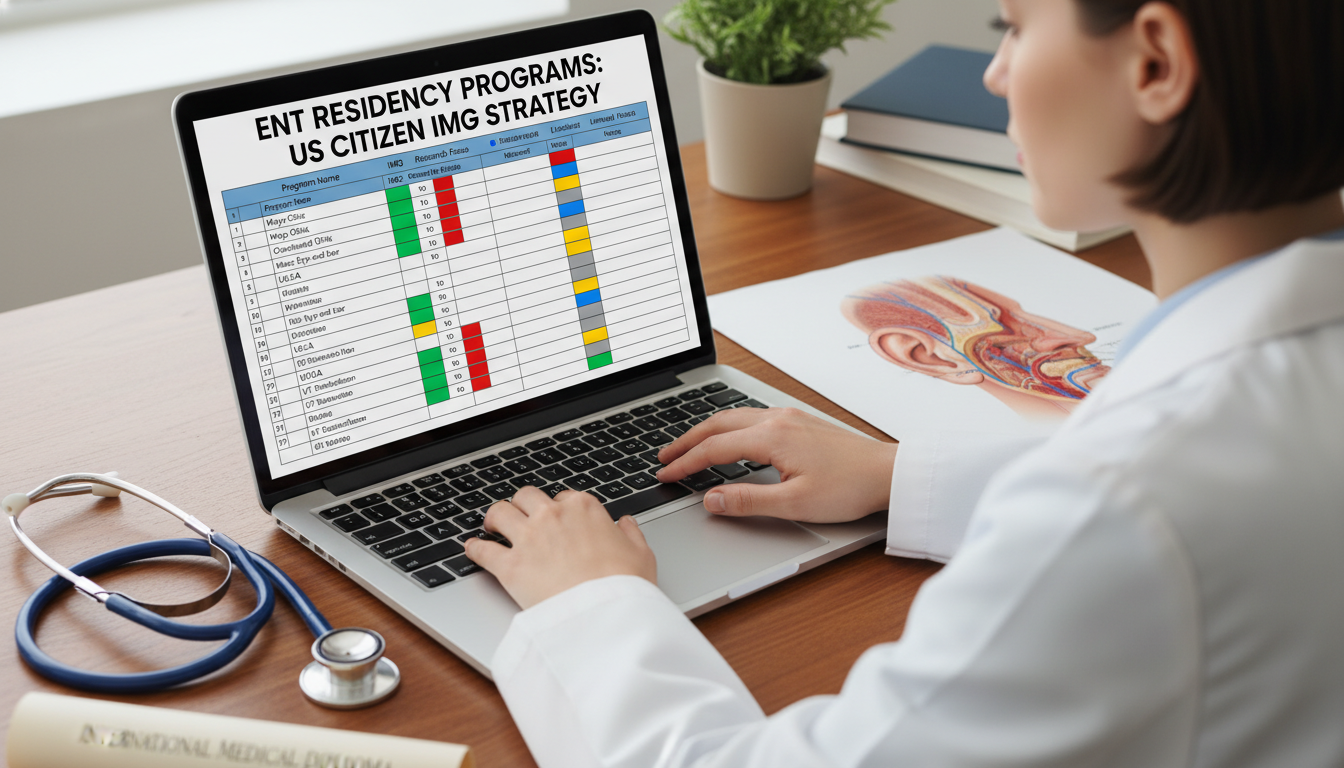 Spreadsheet of ENT residency program selection strategy - US citizen IMG for Program Selection Strategy for US Citizen IMG in