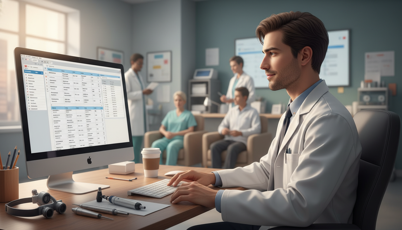 ENT resident in clinic balancing clinical work and personal schedule ENT resident in clinic balancing clinical work and personal schedule - US citizen IMG for Work-Life Balance Assessment for US