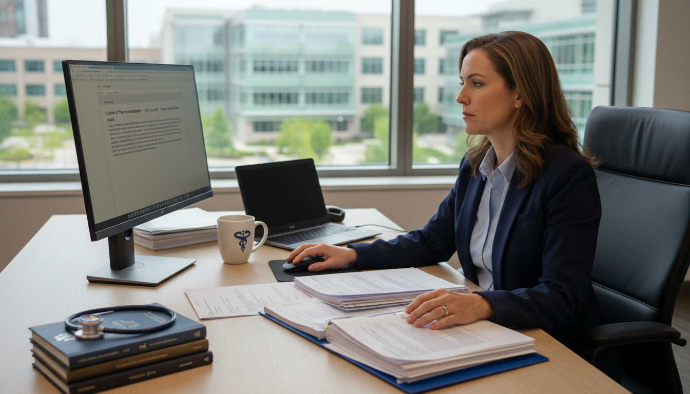 Resident program director reviewing letters of recommendation for family medicine applications Resident program director reviewing letters of recommendation for family medicine applications - US citizen IMG for Letters o