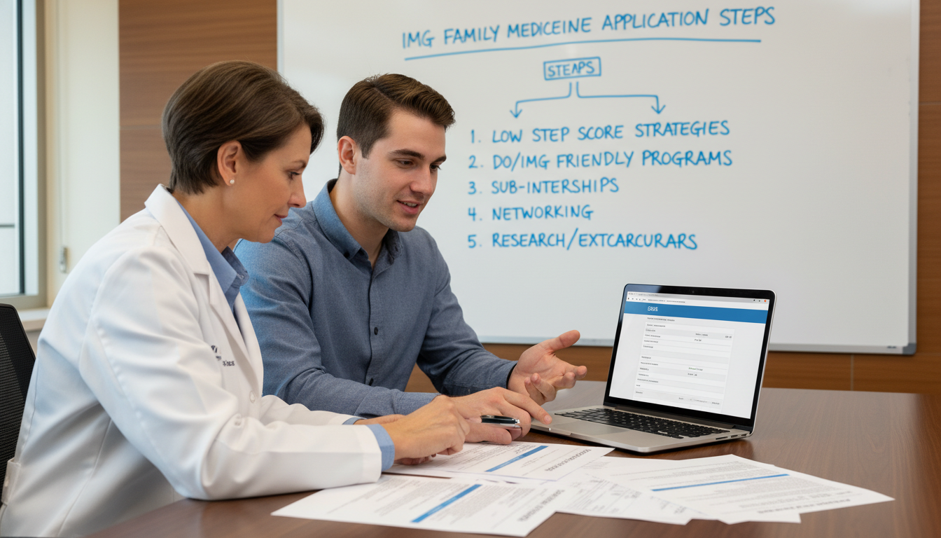 US citizen IMG preparing application strategy with mentor for family medicine residency - US citizen IMG for Low Step Score S