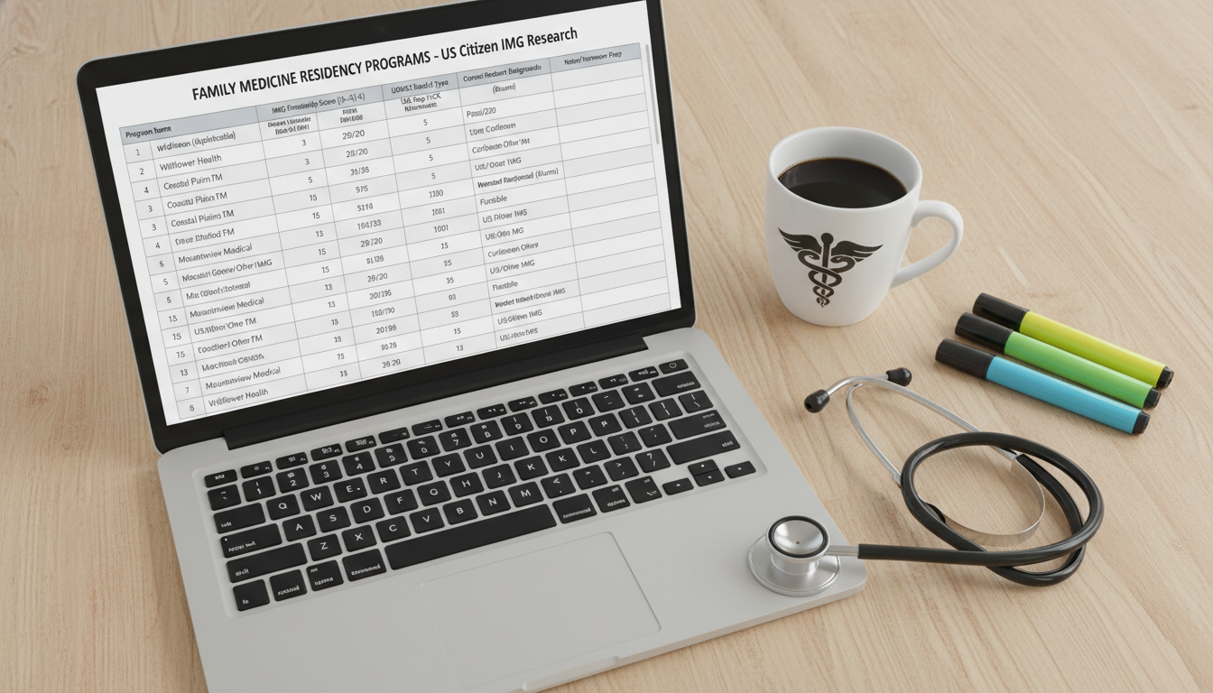 Spreadsheet tracking residency program research - US citizen IMG for How to Research Programs for US Citizen IMG in Family Me