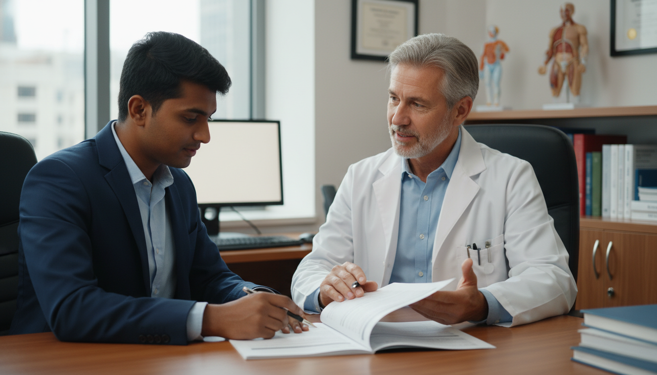 Medical student discussing CV with a general surgeon mentor Medical student discussing CV with a general surgeon mentor - US citizen IMG for CV Building for US Citizen IMG in General Su