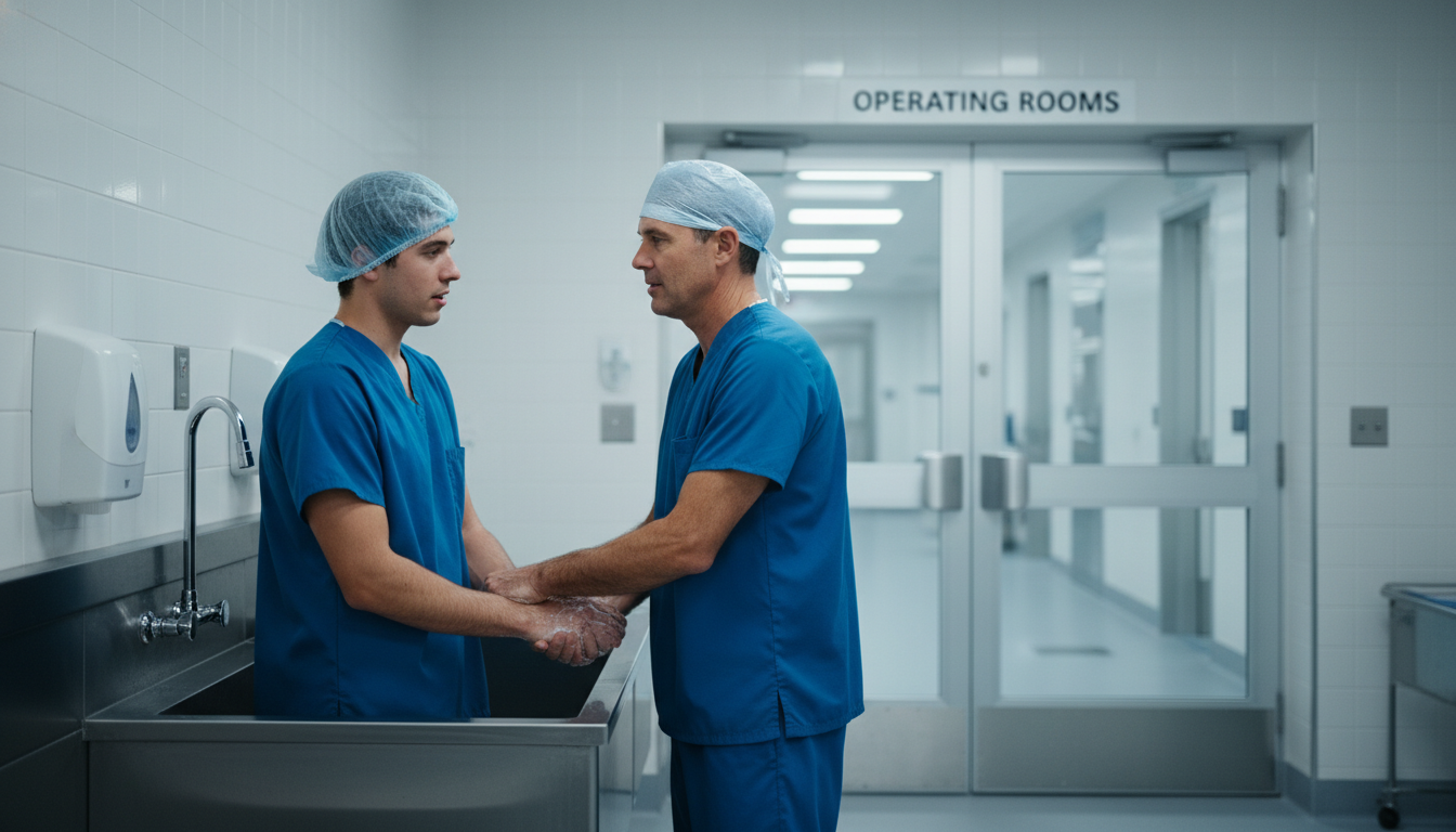 US Citizen IMG medical student scrubbing in for surgery with attending surgeon US Citizen IMG medical student scrubbing in for surgery with attending surgeon - US citizen IMG for Letters of Recommendation