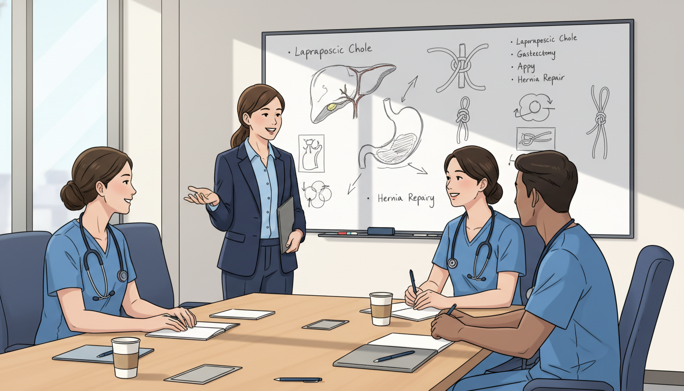 General surgery residents discussing training environment with an applicant General surgery residents discussing training environment with an applicant - US citizen IMG for Questions to Ask Programs fo