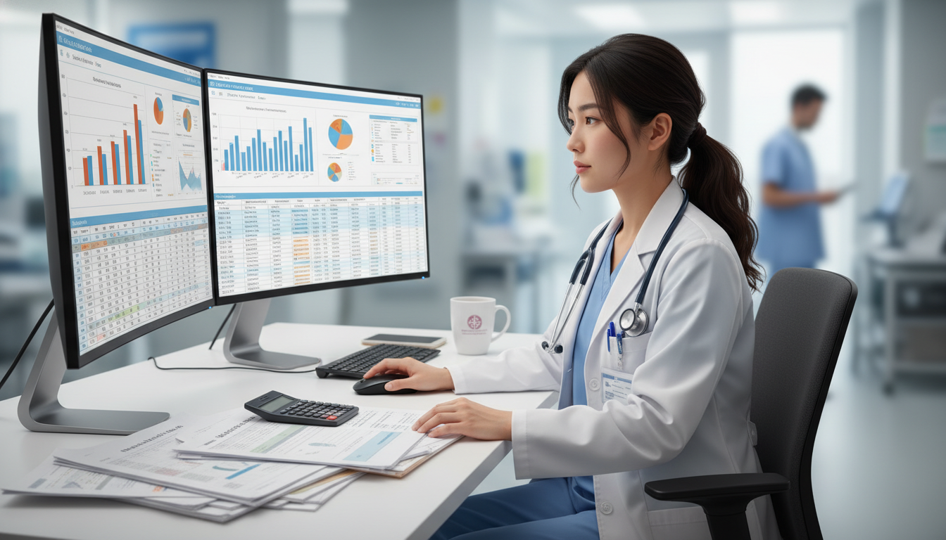 Surgery resident analyzing data for a clinical outcomes research project Surgery resident analyzing data for a clinical outcomes research project - US citizen IMG for Research During Residency for U