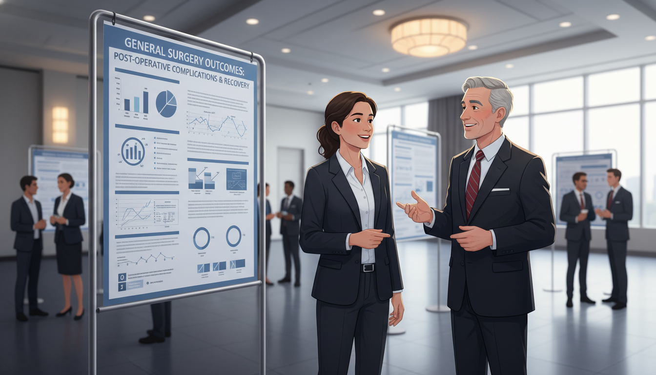 US citizen IMG presenting a surgical research poster at a conference US citizen IMG presenting a surgical research poster at a conference - US citizen IMG for Research Profile Building for US Ci
