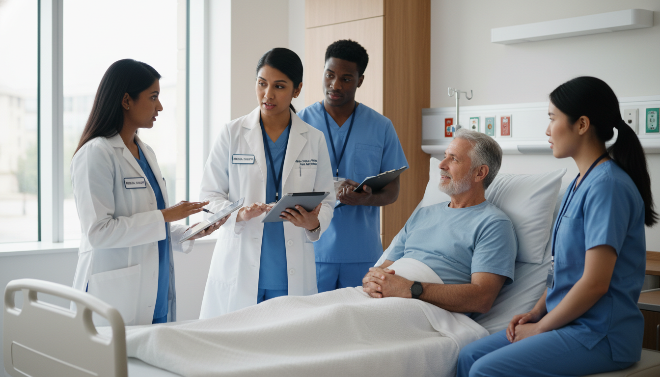 Internal medicine team working with a visiting US citizen IMG - US citizen IMG for Away Rotation Strategy for US Citizen IMG