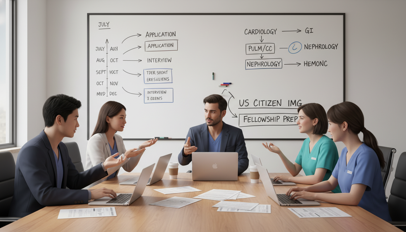 Internal medicine residents preparing fellowship applications together Internal medicine residents preparing fellowship applications together - US citizen IMG for Fellowship Preparation for US Cit