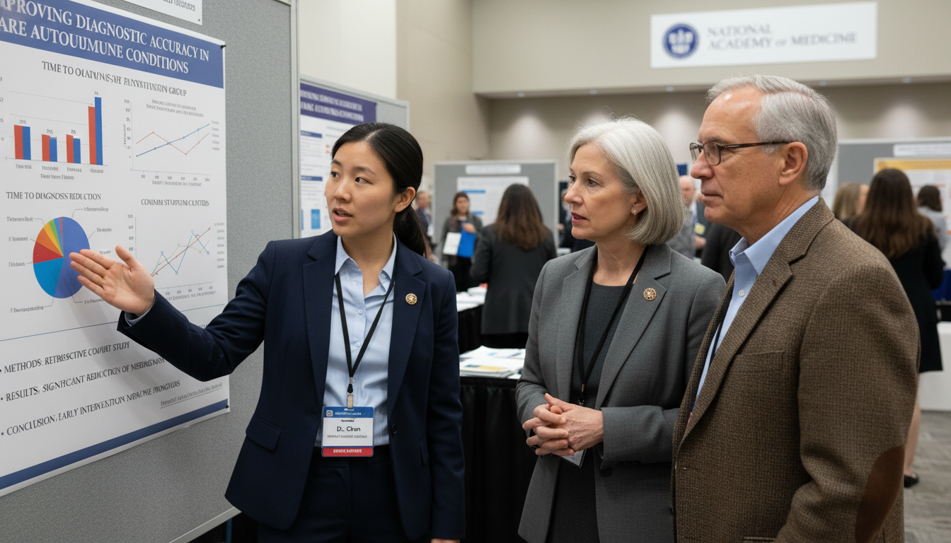 Internal medicine resident presenting research poster Internal medicine resident presenting research poster - US citizen IMG for Research During Residency for US Citizen IMG in In