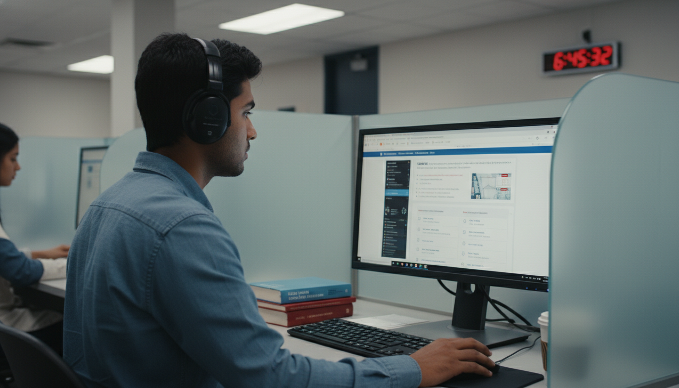 Medical student practicing full-length USMLE Step 2 CK exam simulation Medical student practicing full-length USMLE Step 2 CK exam simulation - US citizen IMG for USMLE Step 2 CK Preparation for U