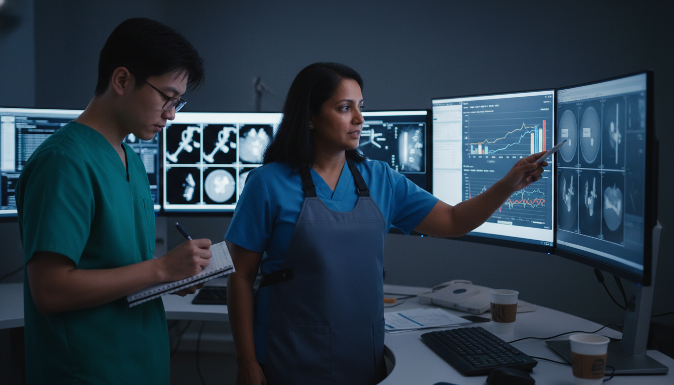 Interventional radiology resident discussing research with mentor Interventional radiology resident discussing research with mentor - US citizen IMG for Research During Residency for US Citiz