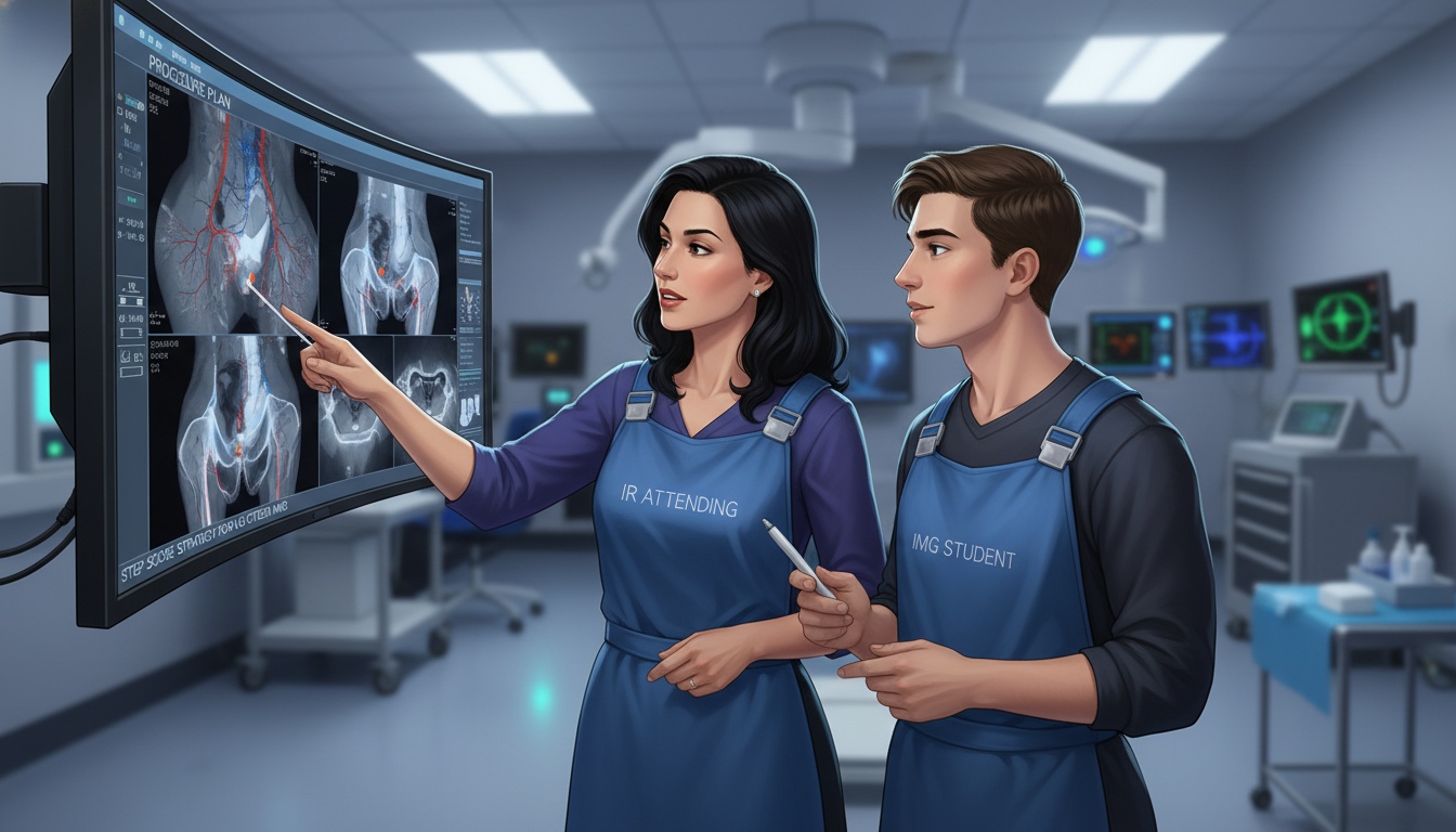 Interventional radiology attending mentoring a US citizen IMG - US citizen IMG for Step Score Strategy for US Citizen IMG in