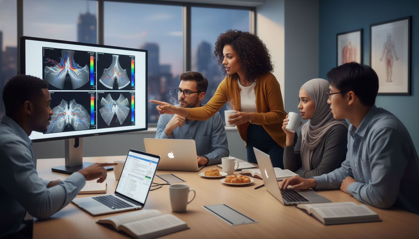 US citizen IMG interventional radiology residents discussing cases US citizen IMG interventional radiology residents discussing cases - US citizen IMG for Work-Life Balance Assessment for US C