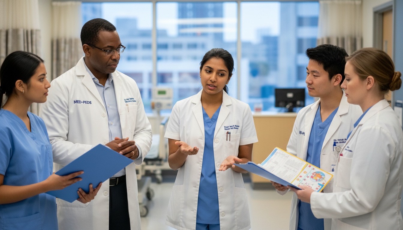 Medical student presenting on rounds in Med-Peds rotation - US citizen IMG for Away Rotation Strategy for US Citizen IMG in M