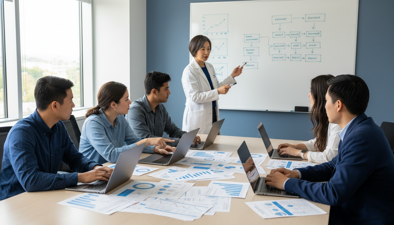 Med-peds residents discussing a quality improvement research project - US citizen IMG for Research During Residency for US Ci