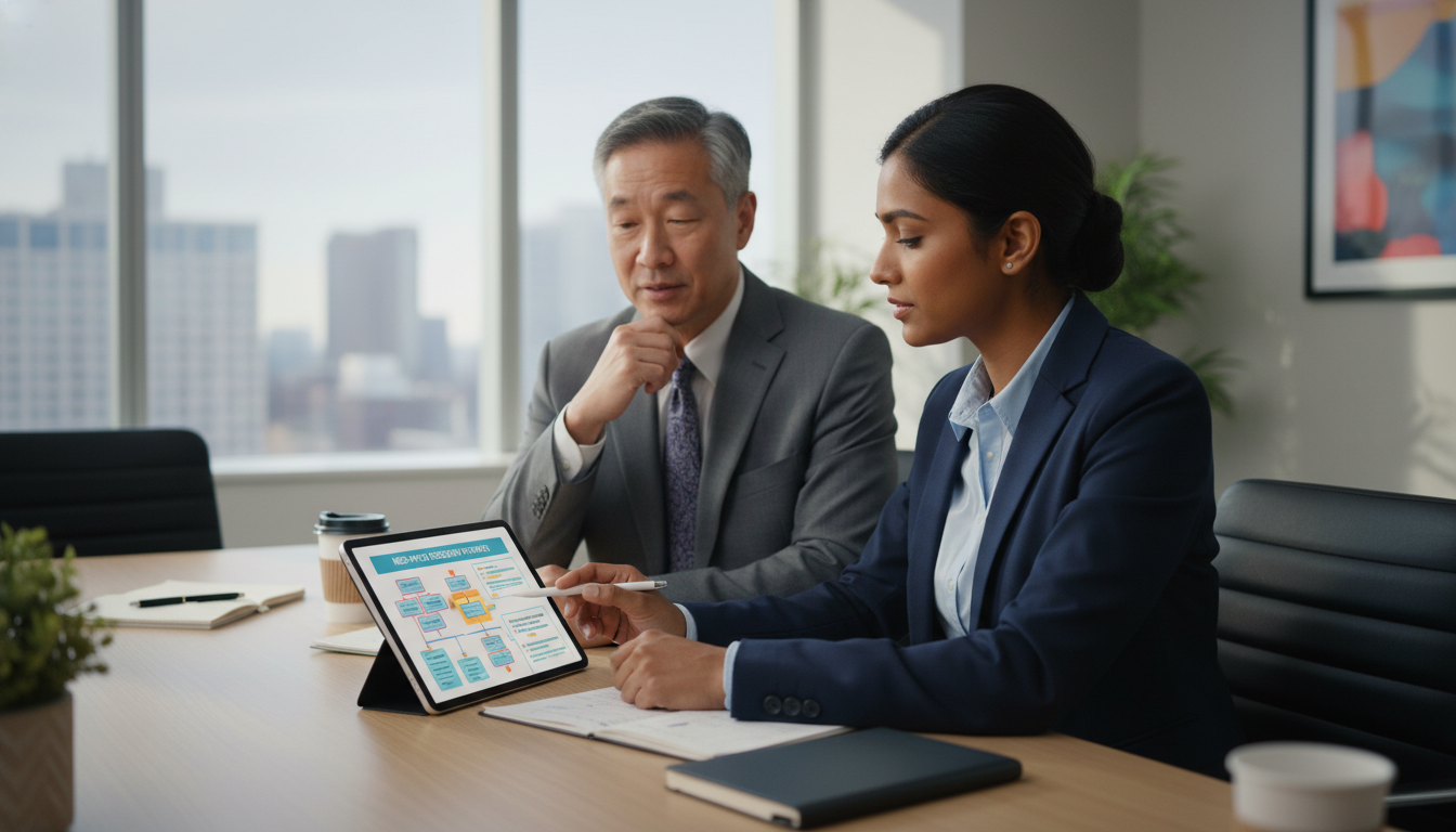 Medical student and faculty discussing medicine-psychiatry combined training - US citizen IMG for Networking in Medicine for