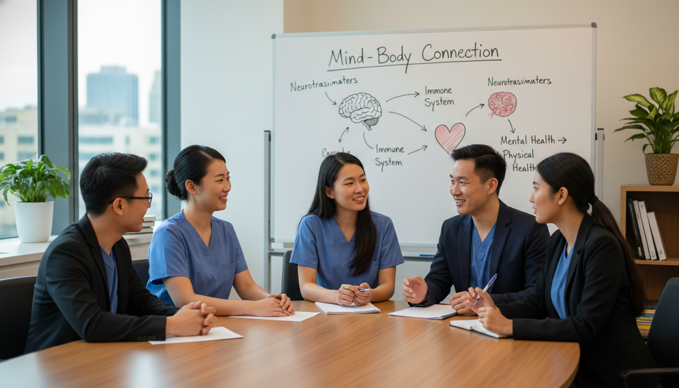 Current medicine-psychiatry residents speaking with an IMG applicant during interview day Current medicine-psychiatry residents speaking with an IMG applicant during interview day - US citizen IMG for Questions to A