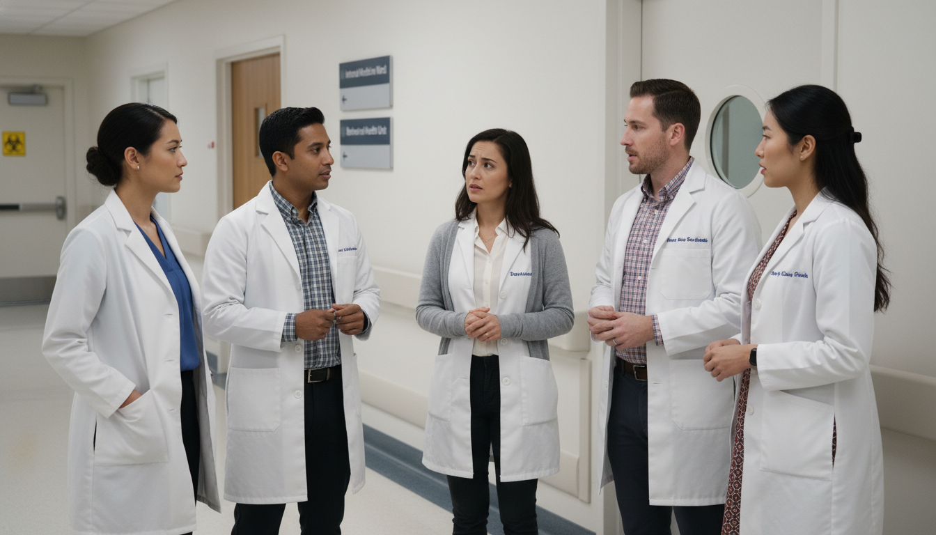 Medicine-psychiatry residents discussing program culture Medicine-psychiatry residents discussing program culture - US citizen IMG for Resident Turnover Warning Signs for US Citizen