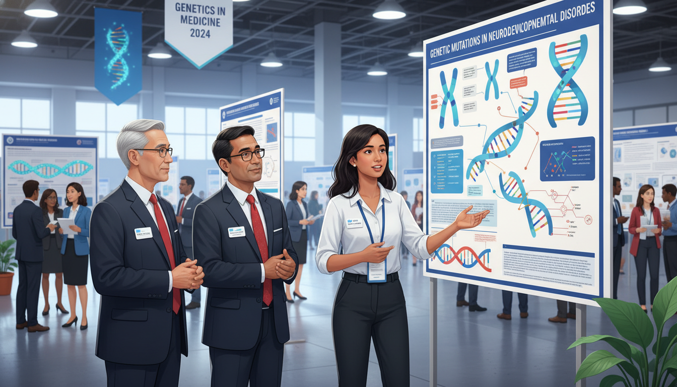 Medical genetics conference poster session with US citizen IMG speaking to faculty - US citizen IMG for Networking in Medicin