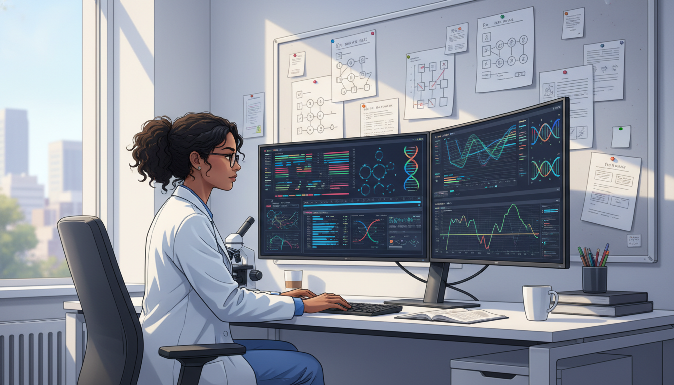Resident reviewing genomic data for a research project Resident reviewing genomic data for a research project - US citizen IMG for Research During Residency for US Citizen IMG in M