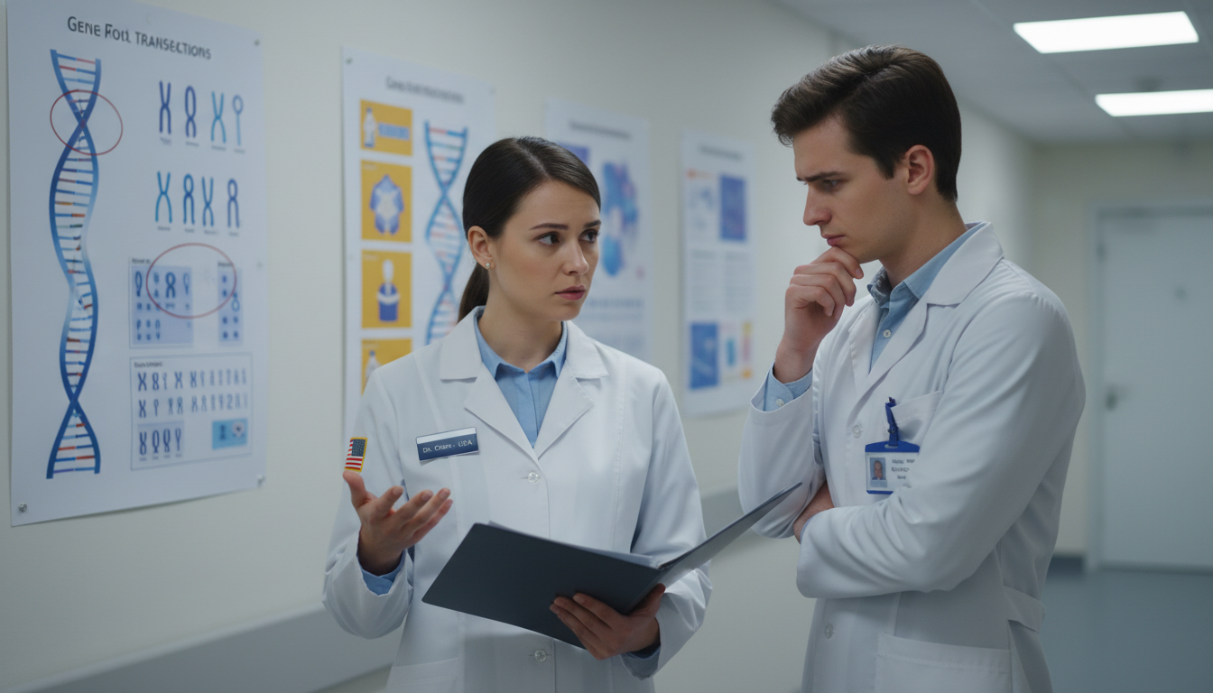 Medical genetics residents speaking privately in hospital hallway Medical genetics residents speaking privately in hospital hallway - US citizen IMG for Resident Turnover Warning Signs for US